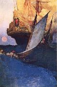 Howard Pyle An Attack on a Galleon oil painting on canvas